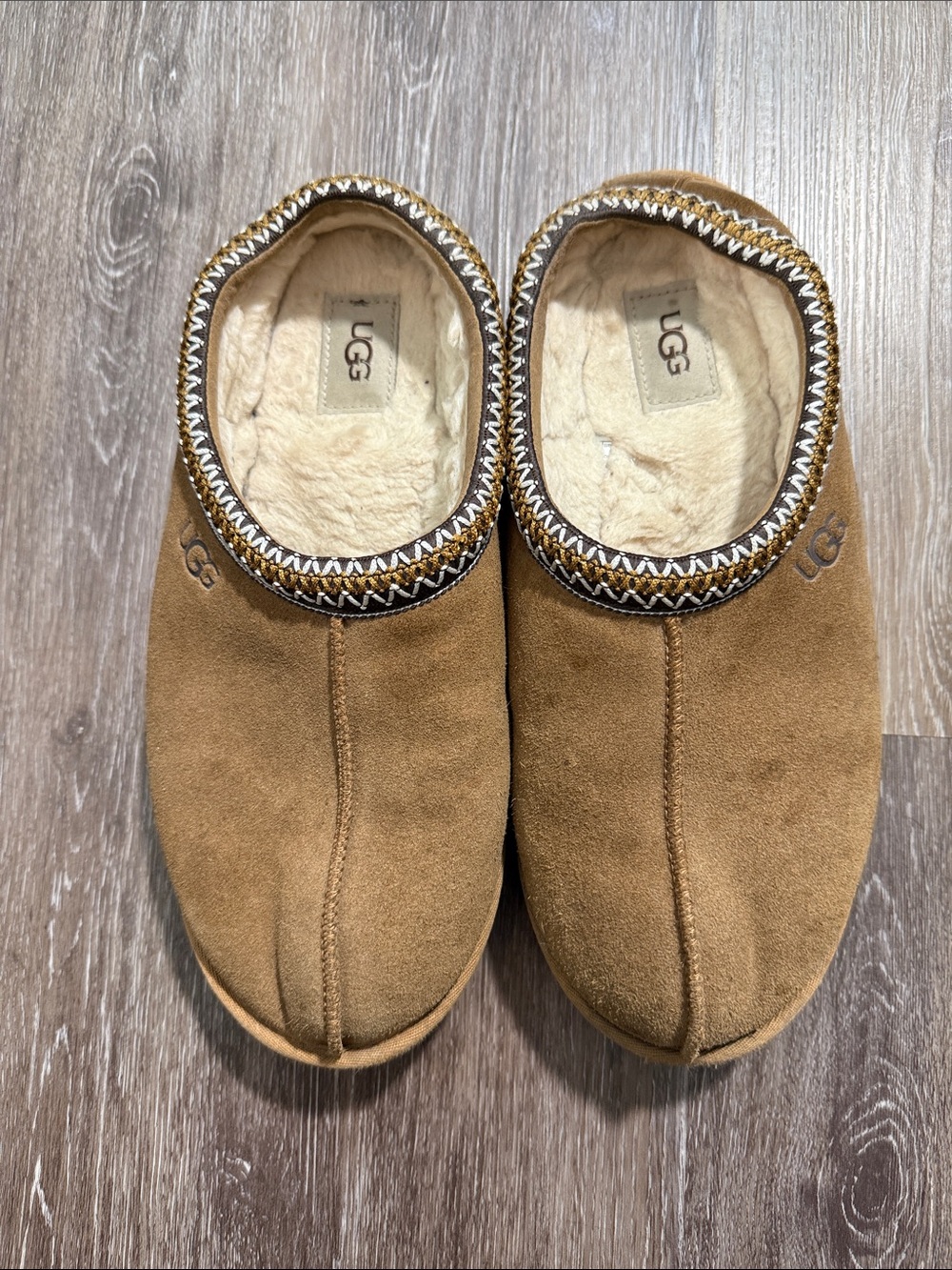 Men's UGG Chestnut Suede Shearling Slippers 11